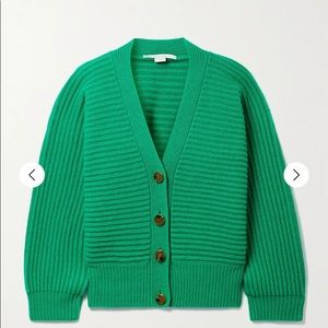 NWT STELLA MCCARTNEY + Net Sustain ribbed recycled cashmere wool-blend cardi